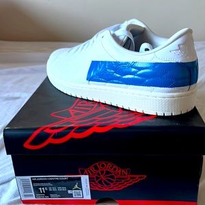 Air Jordan 1 Centre Court Men Shoes Size US 11.5 Color - White/ Military Blue